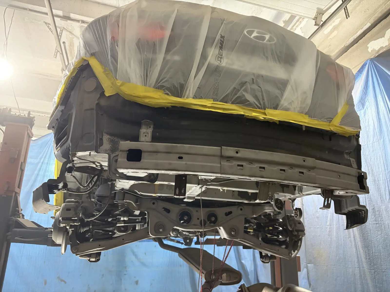 Автомобиль Hyundai Santa Fe IV (TM), этап: Пескоструйная очистка. Антикоррозийная обработка в Москве и МО — НеРыжий