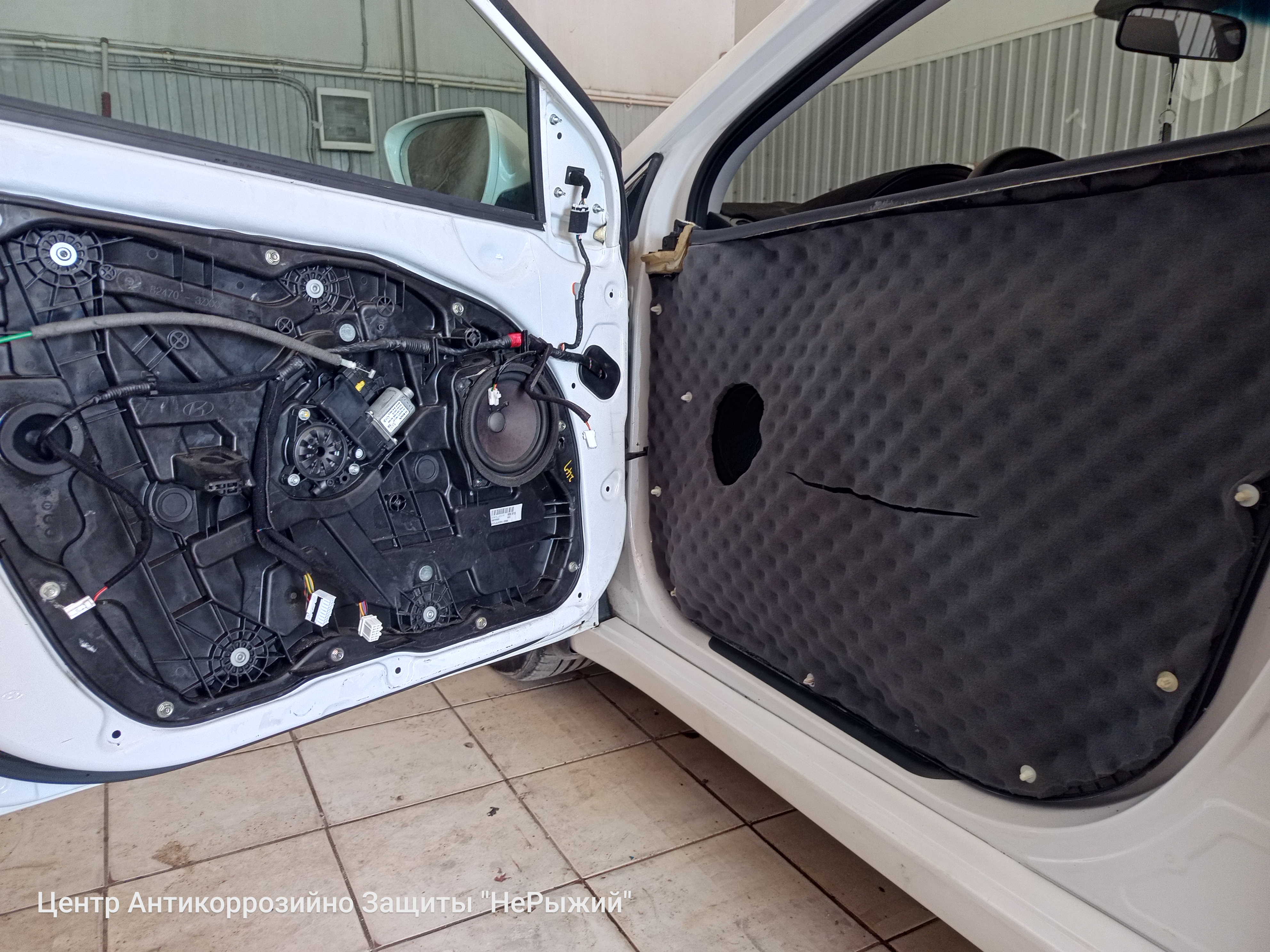 Автомобиль Hyundai i40, этап: Монтаж шумоизоляции. Антикоррозийная обработка в Москве и МО — НеРыжий